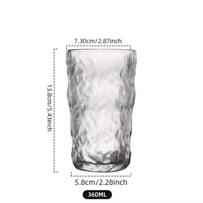 12 Ounce Glass 360ml Glacier Ice Frosted Tall Cup