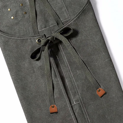 Back Of Cotton Apron With Adjustable Tie Strings