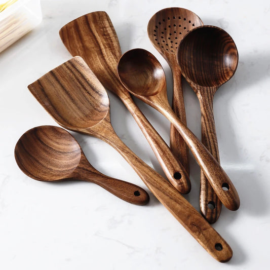 Chef Tools Wooden Cooking Utensils Made Of Teak Wood