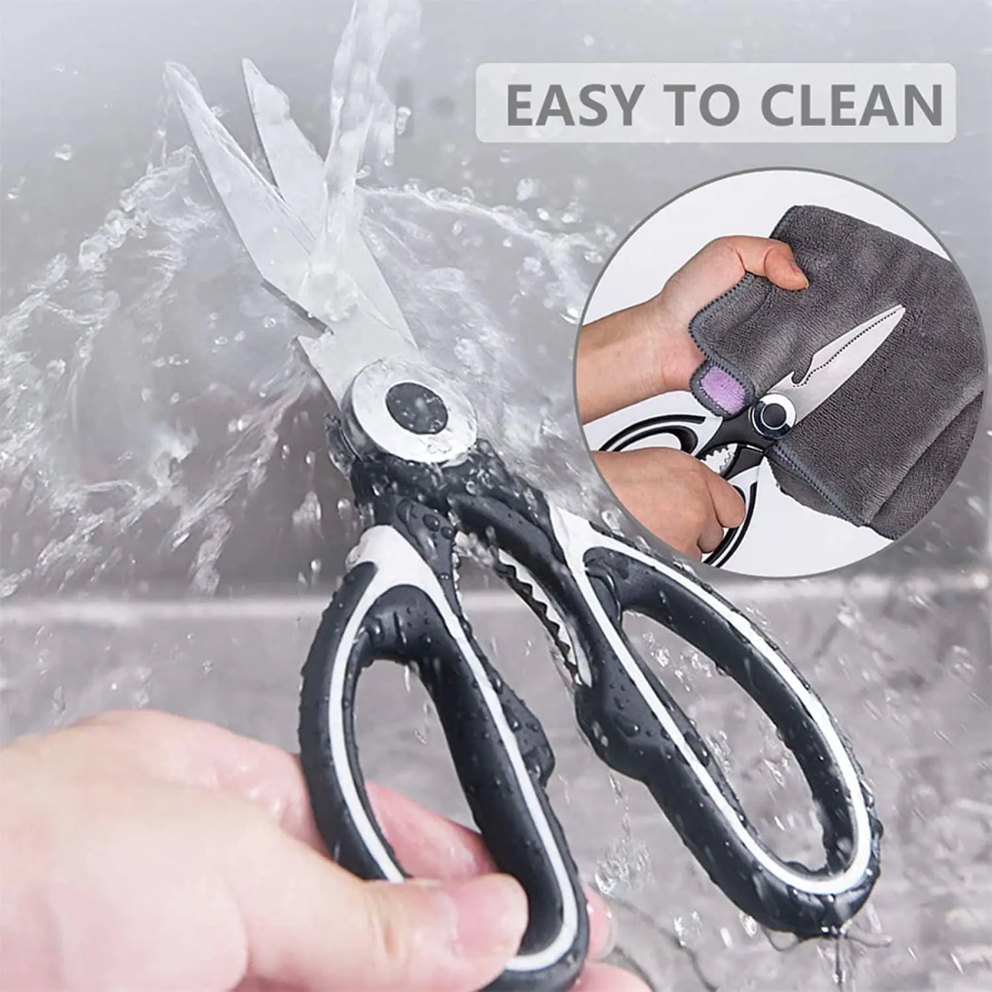 Easy To Clean Scissors Black And White Handles Stainless Steel Blade Shears