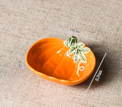 Enchanted Pumpkin Dip Bowl Ceramic Tableware Dish Size Measurements