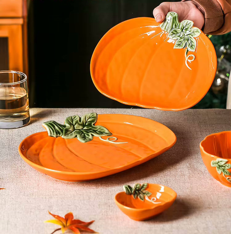 Enchanted Pumpkin Dishes Ceramic Pottery For Fall Dinner Parties And Autumn Home Decor