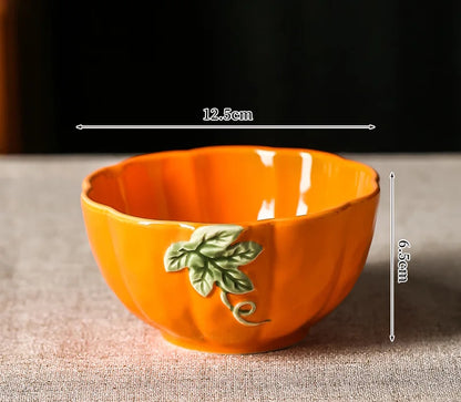 Enchanted Pumpkin Small Bowl Ceramic Tableware Dish Size Measurements