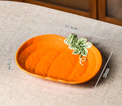 Enchanted Pumpkin Small Plate Ceramic Tableware Dish Size Measurements