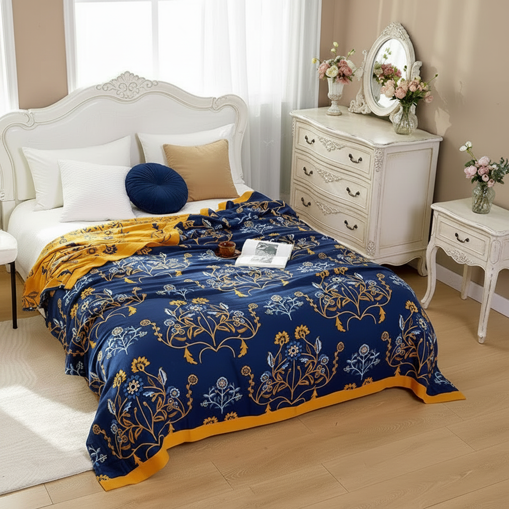 French Style Bedroom Decor Fontainebleau 2 Regal Floral Blanket