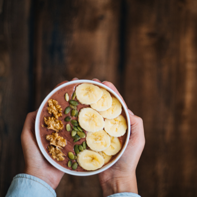 Dark Chocolate Smoothie Bowl Made Using Lactose Free Simply Tera's Organic Whey Powder From Terra Powders Market