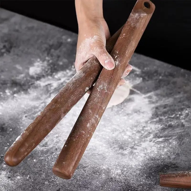 Baker Holding Walnut Wood French Rolling Pins In Harmony Farmhouse Style