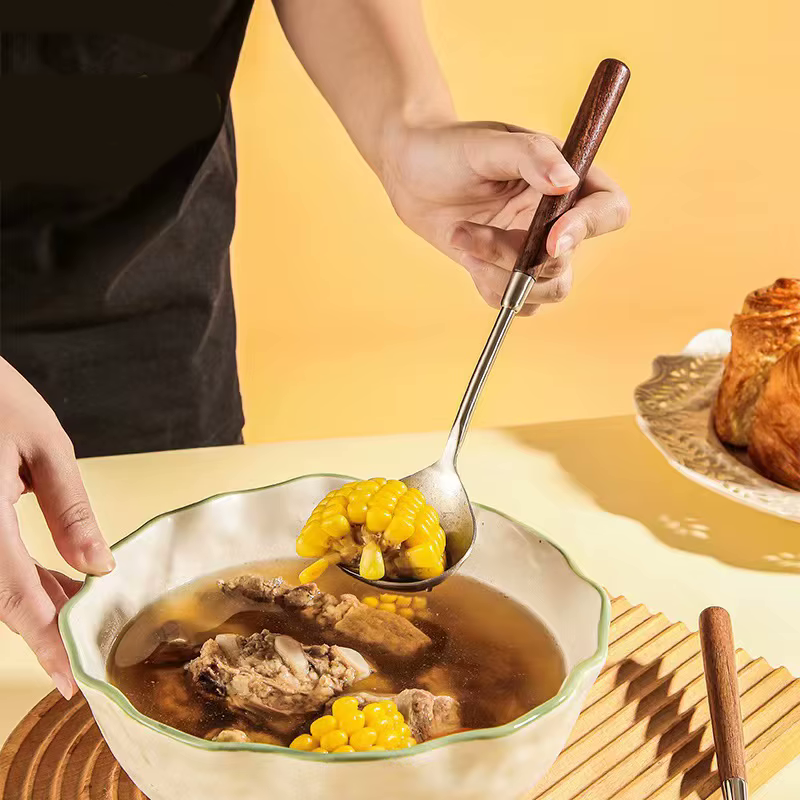 Luxury Chef Sleek Wood & Stainless Steel Kitchen Tools