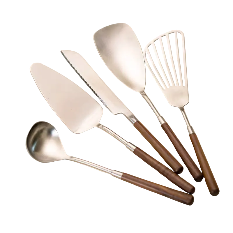 Luxury Chef Sleek Wood & Stainless Steel Kitchen Tools