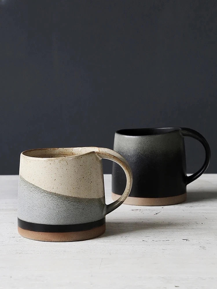 Moody Mugs Dark Tides Pottery With Exposed Bases Drinkware Cups In Modern Minimalist Style
