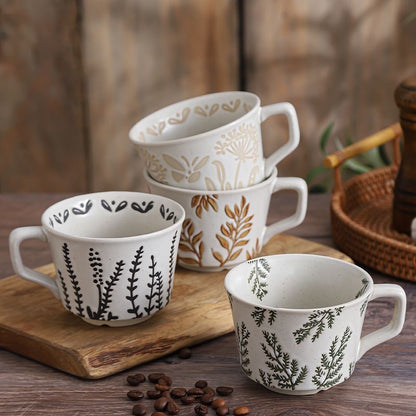 Beautiful Plants And Flowers On Ceramic Tea and Coffee Cup Mugs The Organic Botanics Collection