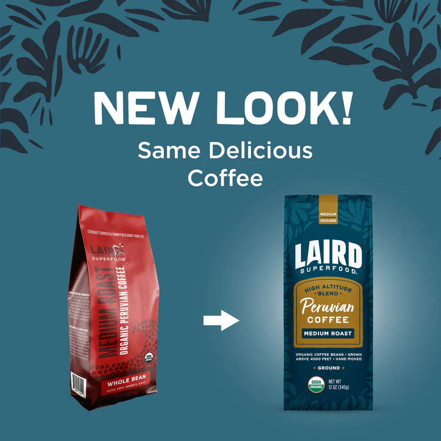 Medium Ground New Laird Superfood High Altitude Blend Peruvian Coffee Medium Roast Organic