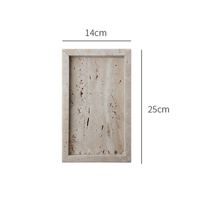 Rectangle Small Chiaro Travertine Stone Decorative Tray Rectangular