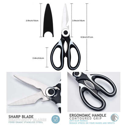 Sharp Blade Ergonomic Handle Scissors With Sheath Stainless Steel Shears Size Measurements