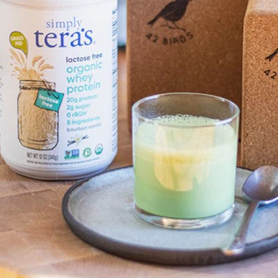 Protein Matcha Latte Recipe Using Simply Teras Lactose Free Vanilla Whey Powder