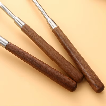 Luxury Chef Sleek Wood & Stainless Steel Kitchen Tools