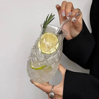 Stylish Drinkware Citrus Rosemary Spa Water In Pineapple Shaped Glass Photo Worthy Glasses