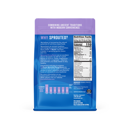 Organic Tru Roots Sprouted Mung Beans Ingredients And Nutrition Facts 10 Ounce