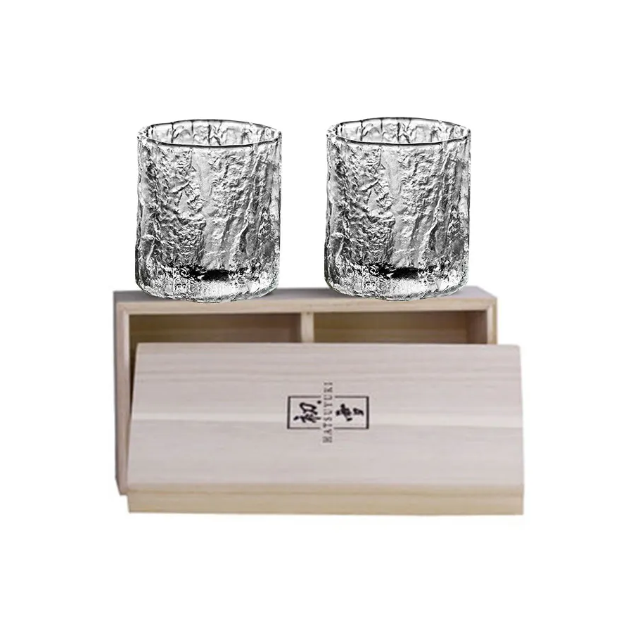 Tokyo Ice Whiskey Glass Double Gift Set With Wooden Box