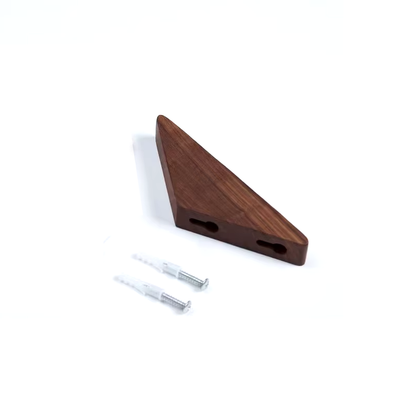 Real Walnut Wood Triangle Wall Mounted Hook With Hardware Modern Naturalist Decor