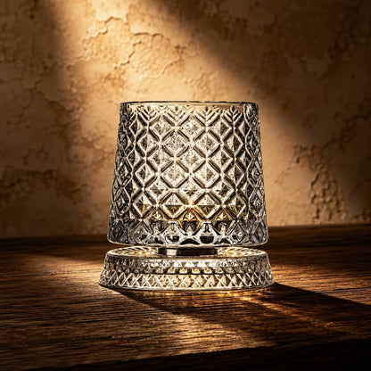 Variant Lounge Glass Social Club Style Rotating Whiskey Glass And Coaster