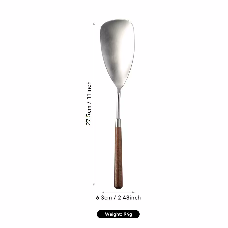 Serving Spoon Utensil Size Measurements Luxury Chef Sleek Wood Stainless Steel Kitchen Tool