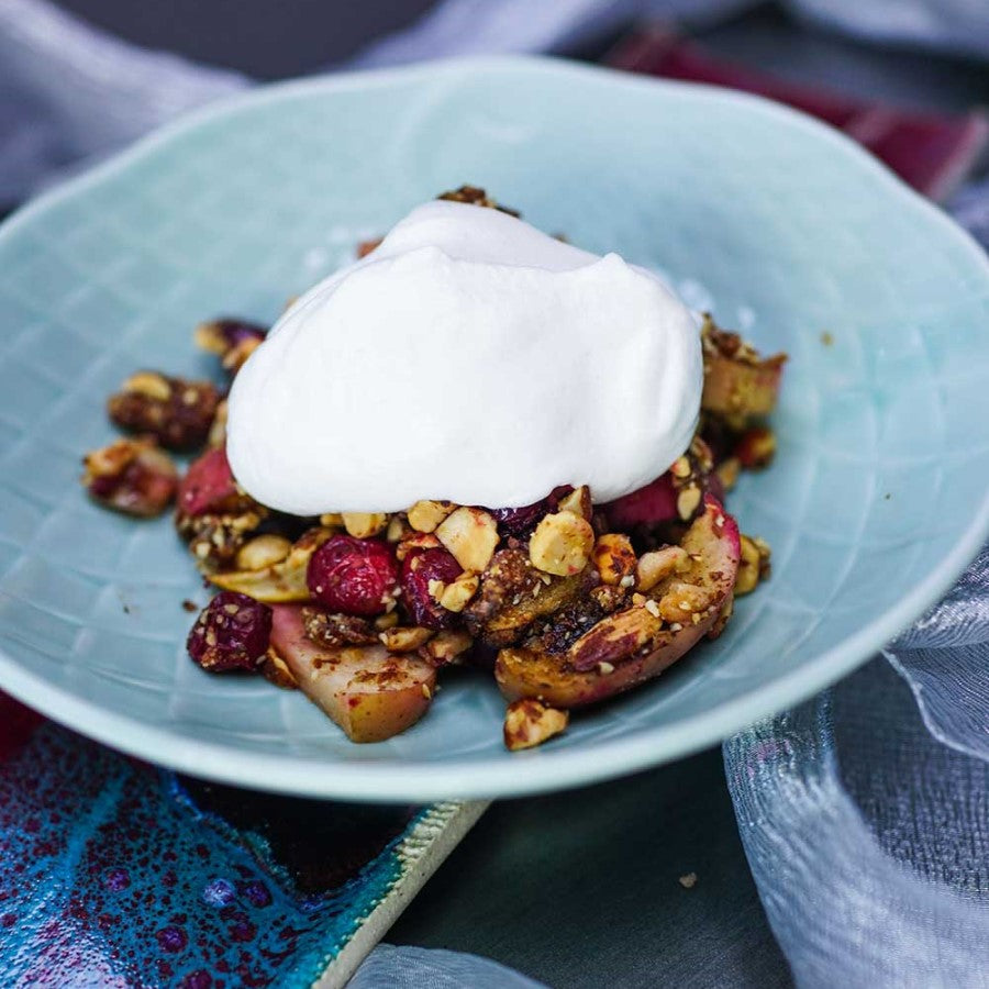 Apple Cranberry Cobbler Made With Living Intentions Sprouted Almonds