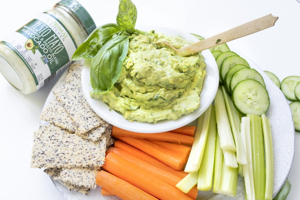 Pesto Mayo Basil Creamy Guacamole Primal Kitchen Recipe Healthy Dip