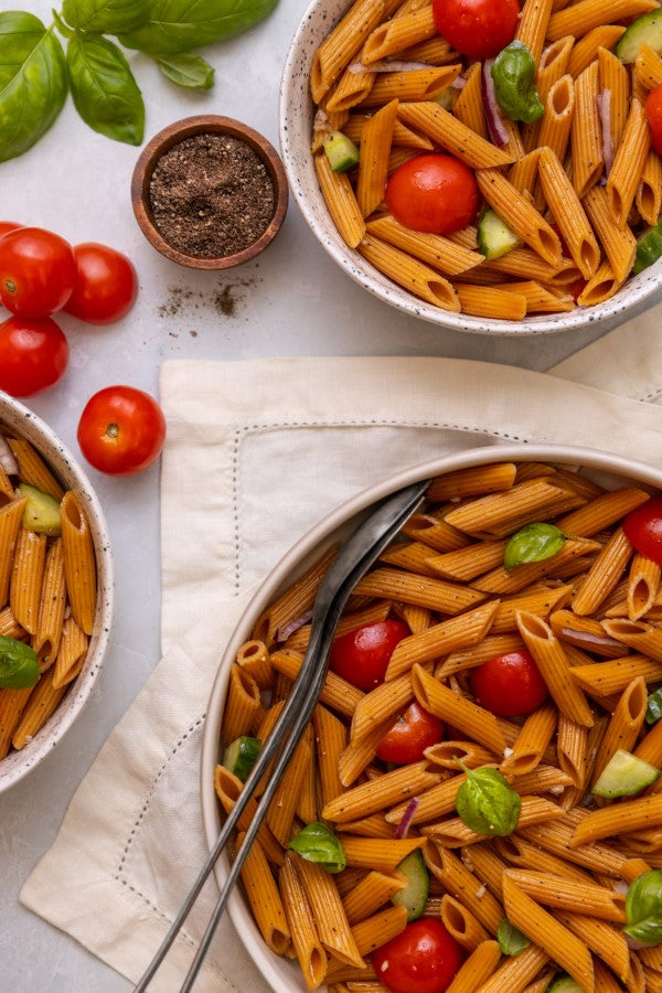 Tolerant Pasta Recipe Green Lentil Penne Panzanella With Fresh Basil