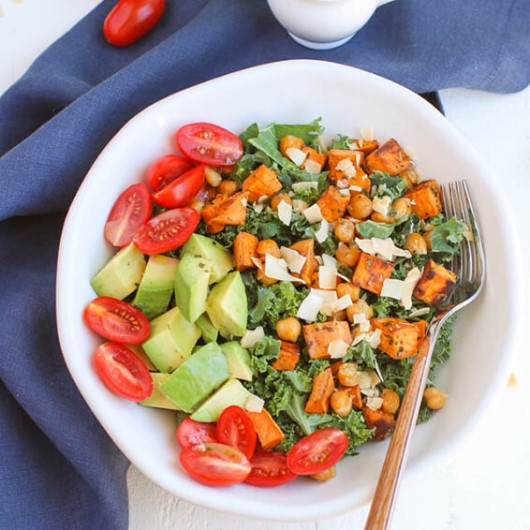 Herb Roasted Sweet Potato Kale Salad With Chives Green Garden Fresh Recipe Using Freeze Dried Herbs And Spices