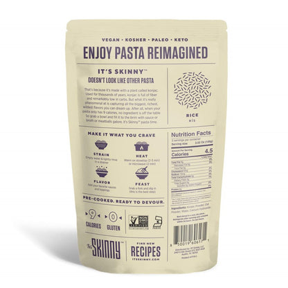 Vegan Paleo Keto Rice It's Skinny Pasta Rice Non-GMO Ingredients With Konjac