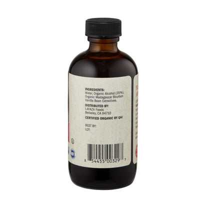 4 Ounce Lafaza Organic Pure Madagascar Vanilla Extract Ingredients