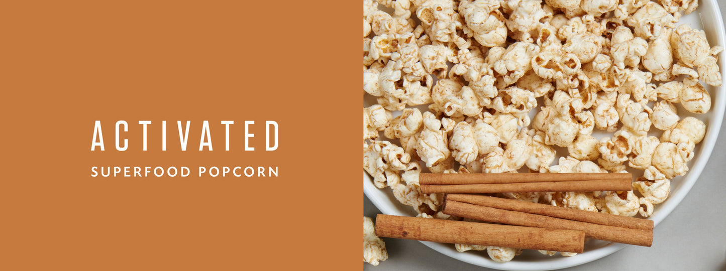 Activated Superfood Popcorn Cinnamon Twist Snack Food