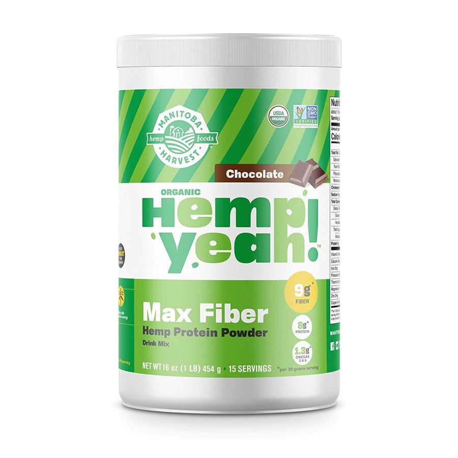 Manitoba Harvest Organic Hemp Yeah! Max Fiber Protein Powder Chocolate 16oz