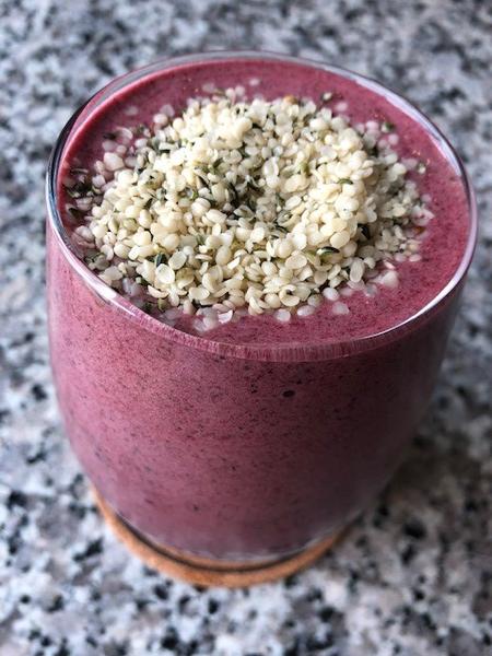 Berry Hemp Smoothie Using Hemp Yeah Protein Powder And Hemp Hearts From Manitoba Harvest