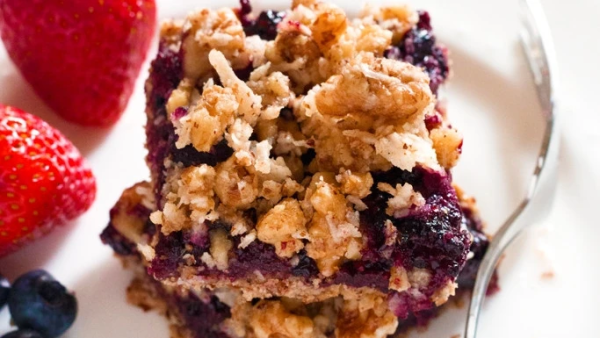 Paleo Berry Crumble Bars Made Using Grain Free Pamela's Nut Flour Mix