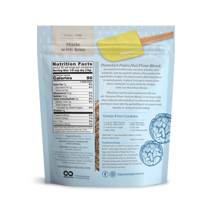 Pamela's Paleo Nut Flour Blend Ingredients Nutrition Facts Grain Free Cookie Recipe