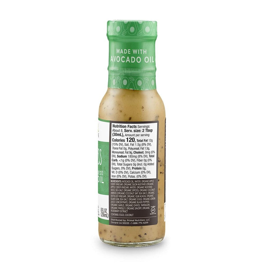 Primal Kitchen Green Goddess Dressing Marinade Ingredients Nutrition Facts