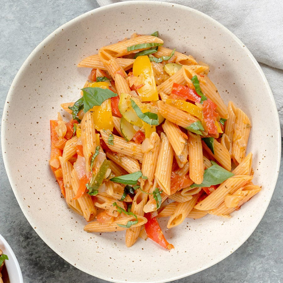 Organic Tolerant Red Lentil Penne Rainbow Primavera Recipe