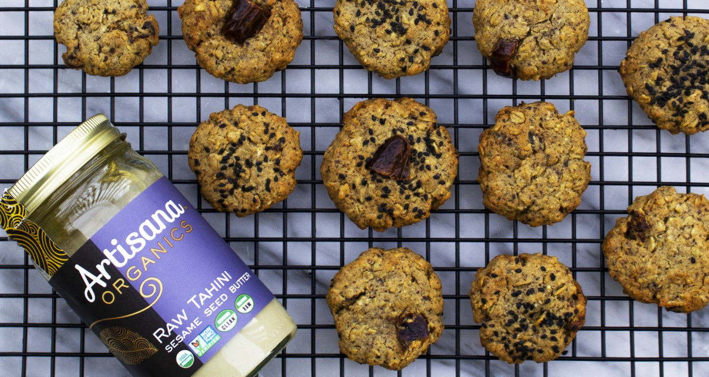 Tahini Date Oatmeal Cookies Artisana Organics Raw Sesame Seed Butter Tahini Recipe