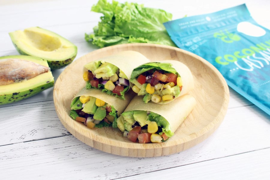 Tex Mex Filled Cassava Wraps From NuCoconut Tortilla Alternative That's Grain Free And Gluten Free