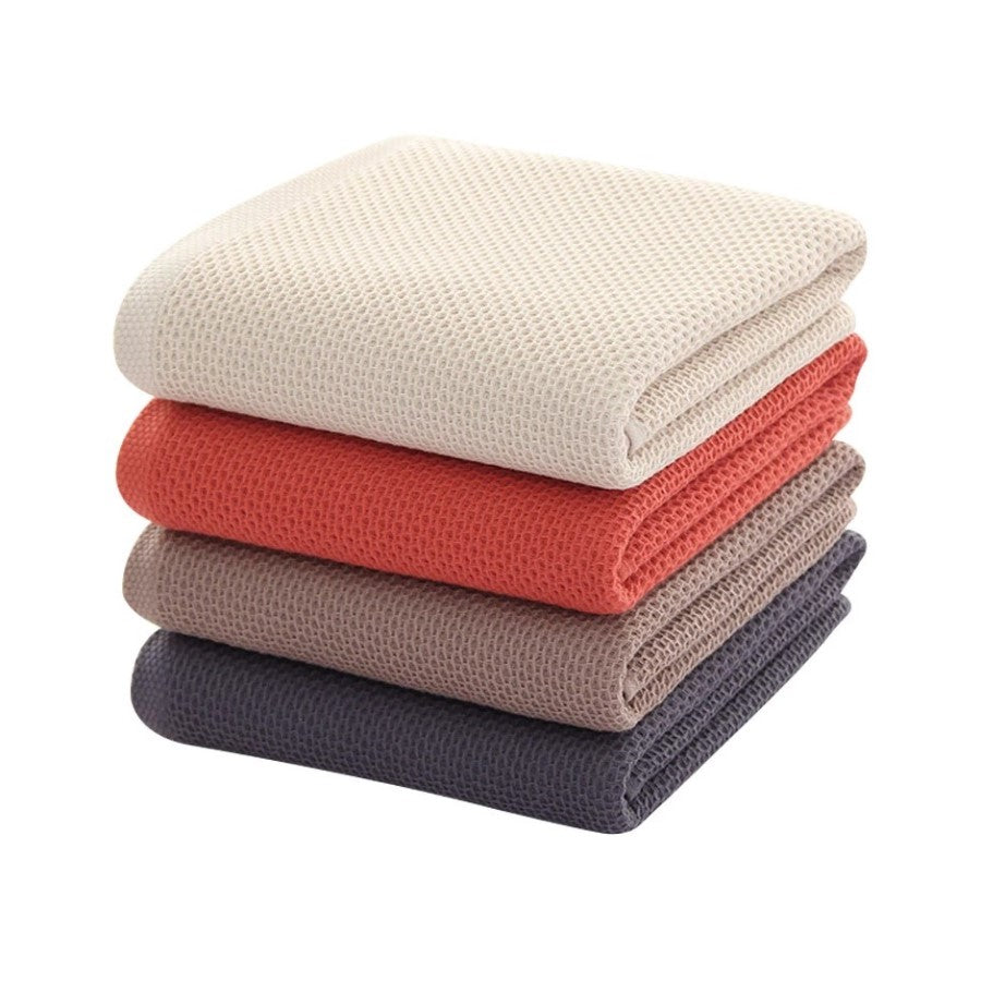 Pure Cotton Waffle Knit Kitchen & Bath Washcloths Set Of 4