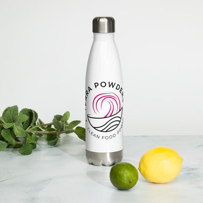 Terra Powders Clean Food Power Stainless Steel Water Bottle With Organic Mint Lime And Lemon For Refreshing Hydration On The Go